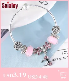 SEIALOY модный серебряный цвет мультфильм Микки Минни Любовь бусины бренд браслеты для женщин бисером Шарм для браслета, украшения в подарок