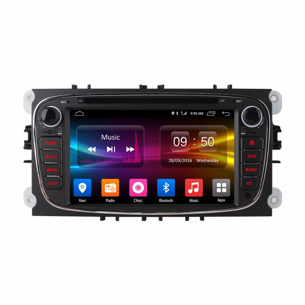 Восьмиядерный Android 6 0 2 Гб ОЗУ автомобильный DVD GPS радио плеер для Ford Mondeo Focus C S MAX 2007