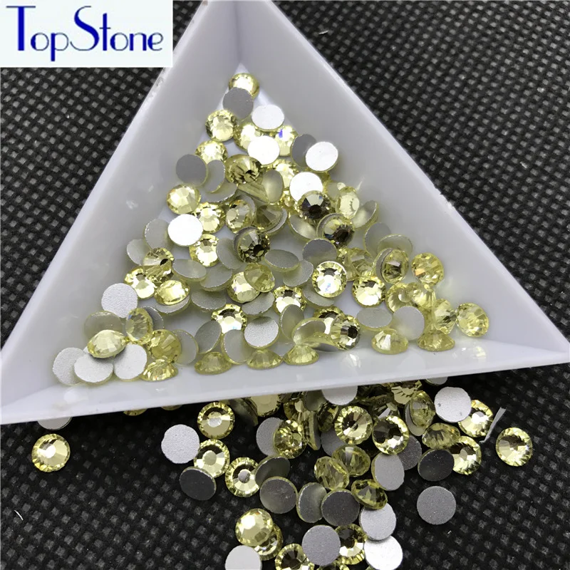 TopStone jonquil горный хрусталь SS3 SS34 для дизайна ногтей с плоской задней поверхностью