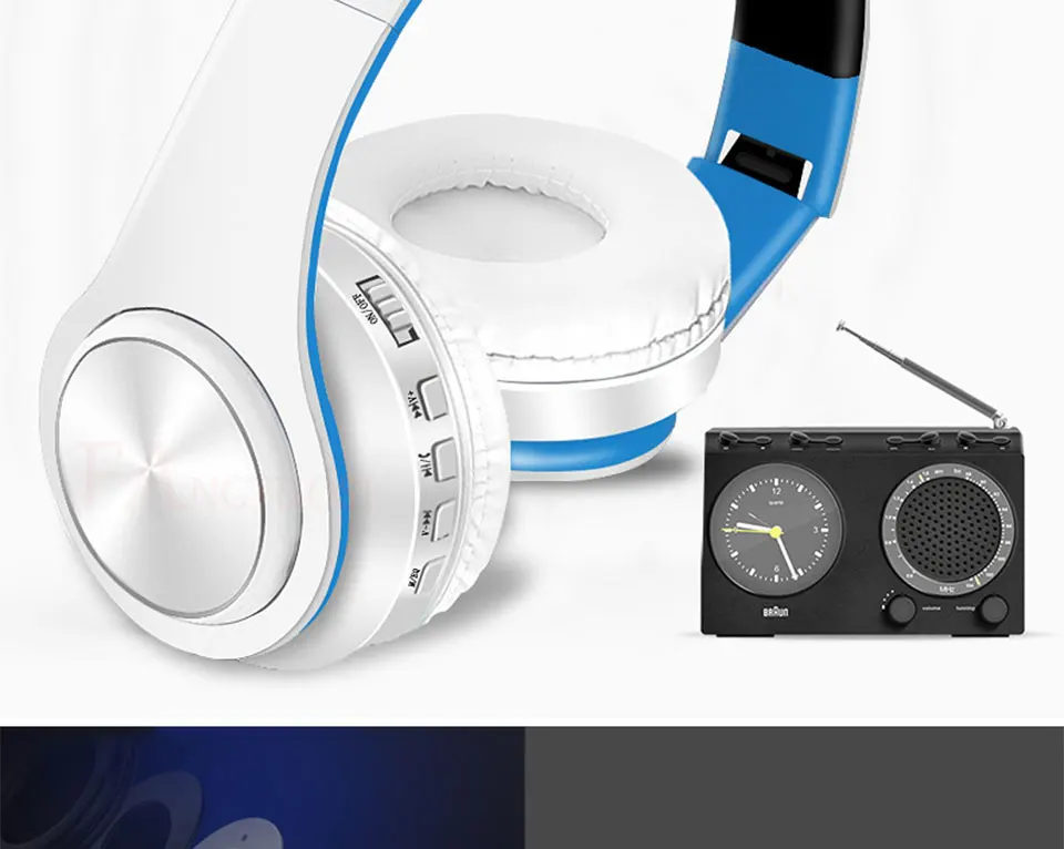 Беспроводные наушники, стерео Bluetooth гарнитура, складные наушники, регулируемые наушники с микрофоном для ПК, мобильного телефона, музыки