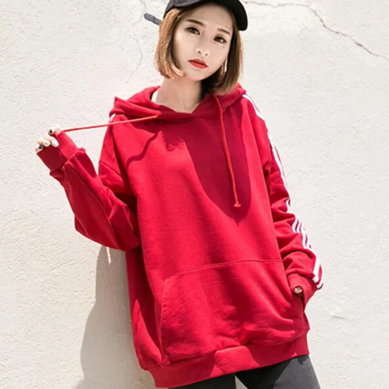 2017 New Autumn Winter Women Cotton Hoodies Casual Loose Solid Female Sweatshirts Pullovers Hooded Collar With Velvet PQ161 | Женская