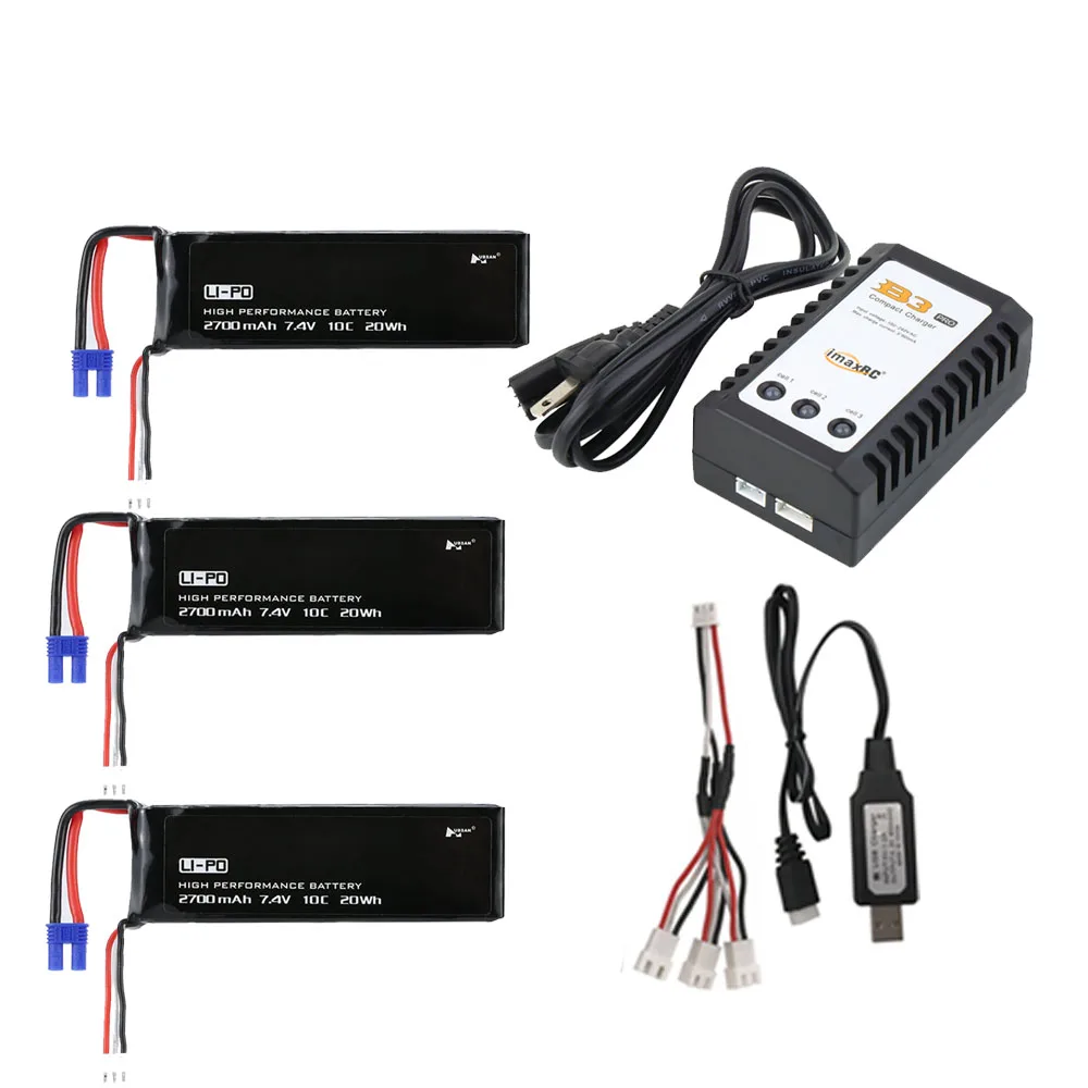 Аккумулятор Hubsan H501C H501S X4 7 4 В 2700 мАч с зарядным устройством B3|Детали и аксессуары| |