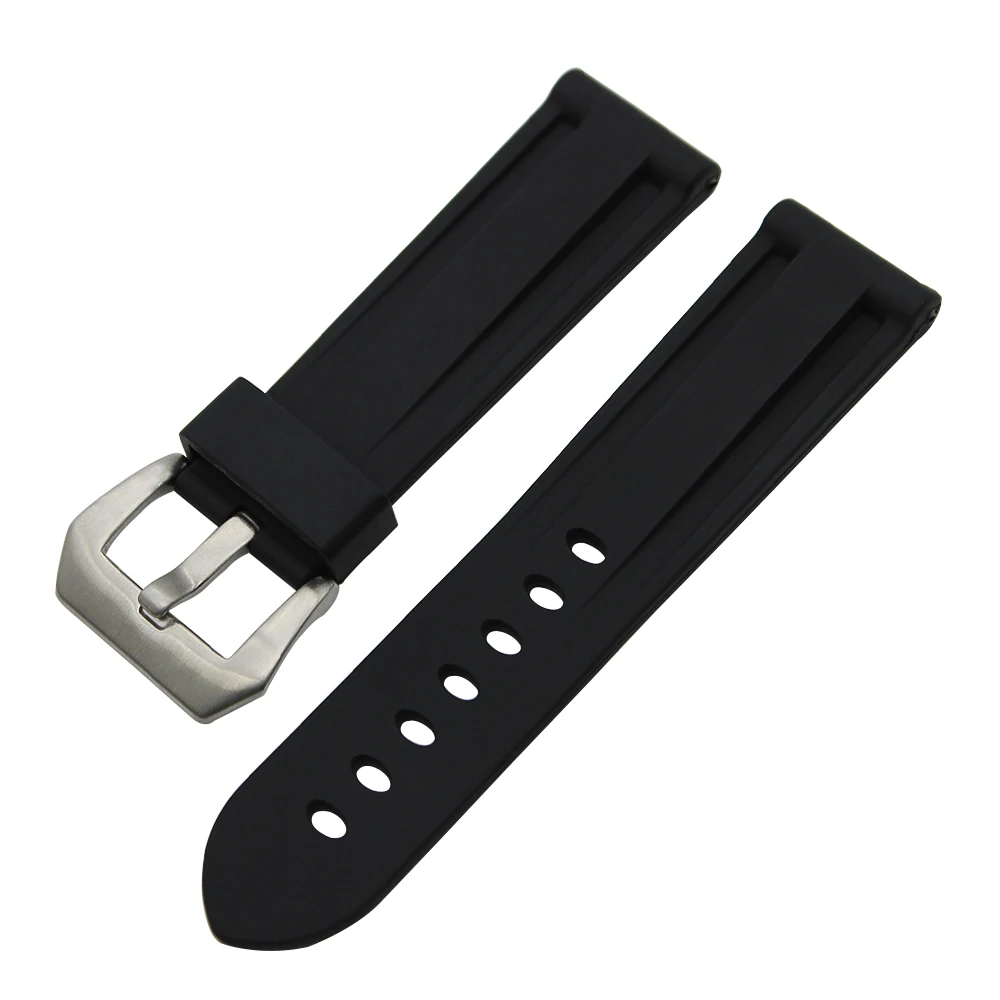 Топ силиконовый резиновый ремешок для часов 24 мм Panerai PAM Luminor Radiomir Watch Band 316L