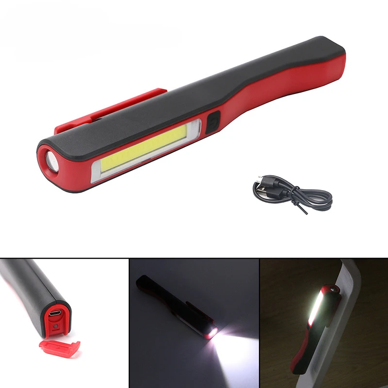 USB Work Flashlight Magnetic Lamp Rechargeable Linternas Portable Hand Emergency Torch Light For Fishing Inspection | Освещение
