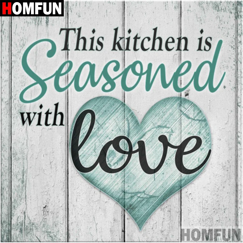 3D Алмазная вышивка HOMFUN love kitchen картина стразы алмазная живопись крестиком декор