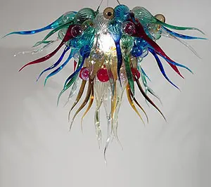 

100% Mouth Blown Borosilicate Home Goods High Quality Modern Multi Colored Chihuly Style Murano Glass Chandelier