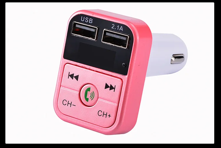 Красный Беспроводной автомобильный Bluetooth fm-передатчик Громкая связь аудио приемник авто светодиодный MP3 плеер 2.1A двойной USB быстрое автомобильное зарядное устройство автомобильные аксессуары - Название цвета: Красный