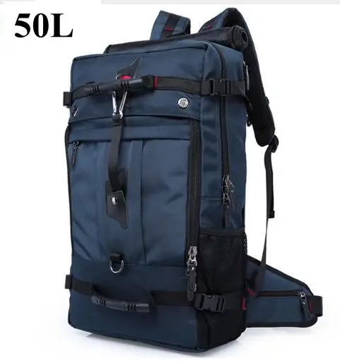 50L Blue 40L 50L рюкзак для путешествий мужской военный Оксфорд дорожный Многофункциональный рюкзак 17 дюймов ноутбук дорожная сумка в камуфляжной расцветке рюкзак для мужчин - Цвет: 50L Blue