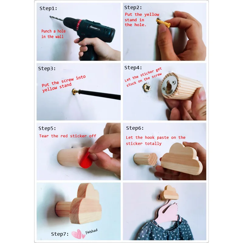 Настенный крючок в скандинавском стиле с сонными глазами единорог/панда/девочка