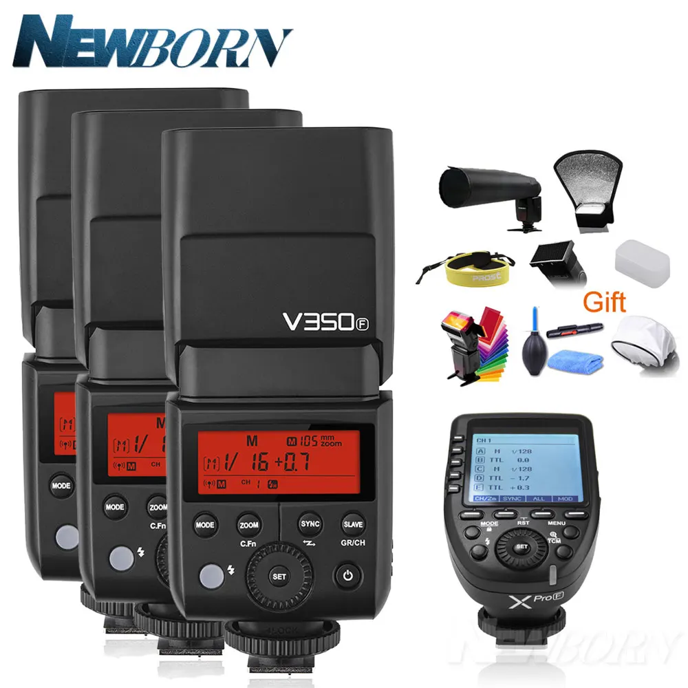 Розовый Godox V350F ttl HSS 1/8000s X Системная камера Speedlite со встроенным литий-ионным аккумулятором 2000 мАч+ передатчик Xpro-F для камеры Fuji - Цвет: Розовый