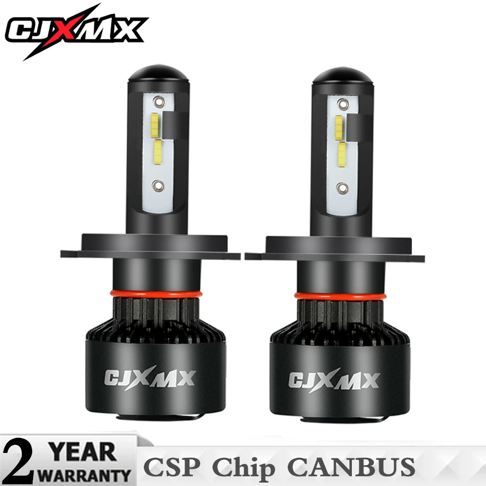 CJXMX 2 шт. H7 светодиодные лампы H4 H11 9006/HB4 Автомобильные фары 8000LM/набор 60 Вт Canbus