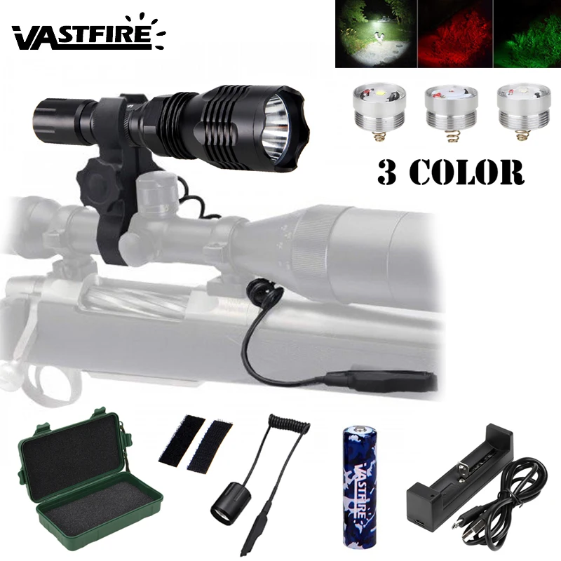 VASTFIRE 802 белый/красный/зеленый цвет охотничий светильник 1 Режим наружный