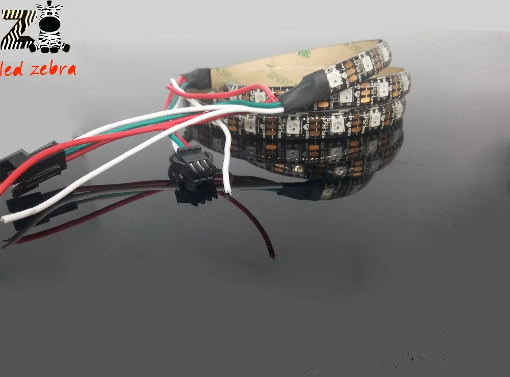 1 рулон WS2812B светодиодный pixel полосы черного pcb 60 Светодиодный/m WS2812 IC IP65