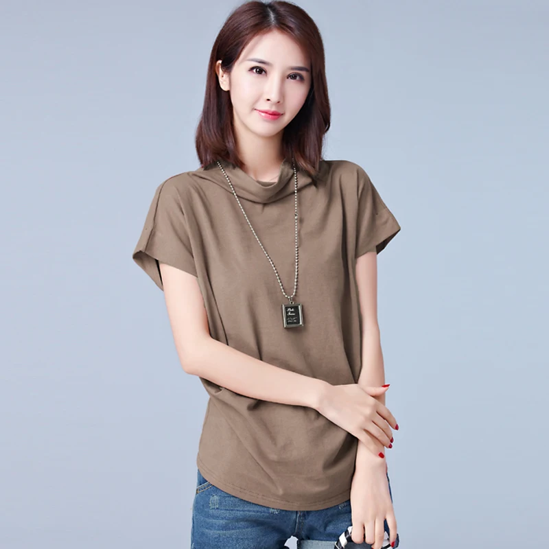Femme 2018 летняя новая хлопковая футболка Женские топы рукав &quotлетучая мышь&quot