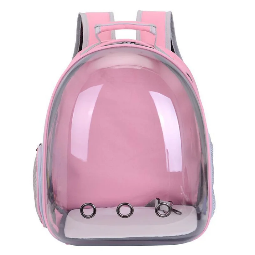 Pink Однотонная прозрачная сумка для домашних животных, рюкзак для кошек/собак, переносная сумка, рюкзак для домашних животных, космическая капсула, товары для кошек, 10 цветов - Цвет: Pink