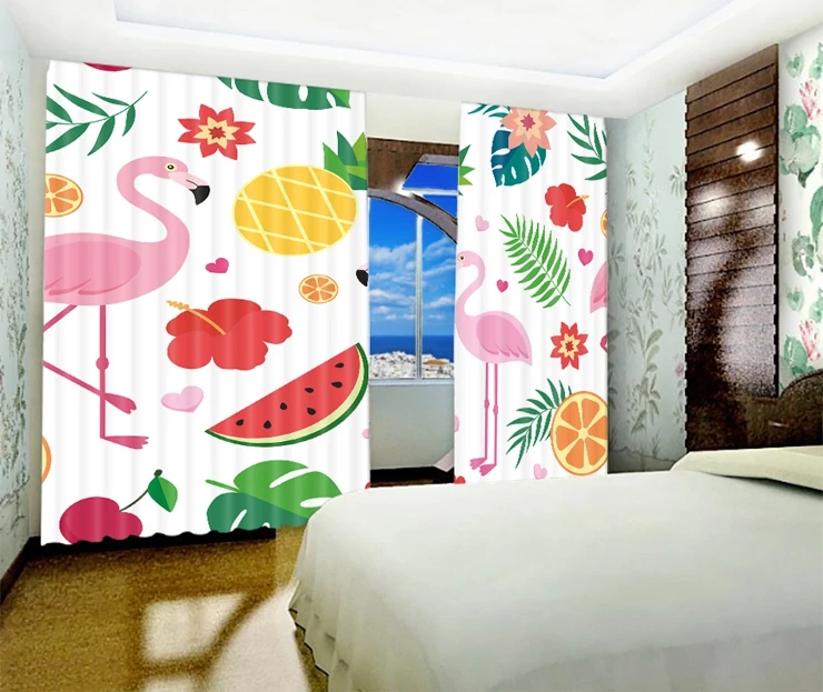 Theme Hotel Shade 3d Curtain Photo Print Flamingo Digital Nordic |