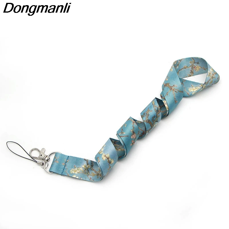 P1906 Dongmanli 1 шт. Ван Гог брелок Lanyards Id бейдж держатель ID карты Пропуск Тренажерный зал мобильный телефон USB бейдж держатель ключевой ремень