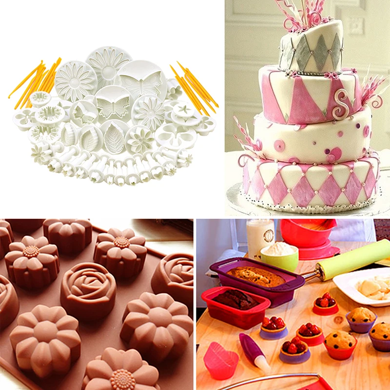 47 шт. плунжера Fondant Cutter Инструменты для тортов Cookie бисквитный торт плесень Craft DIY 3D