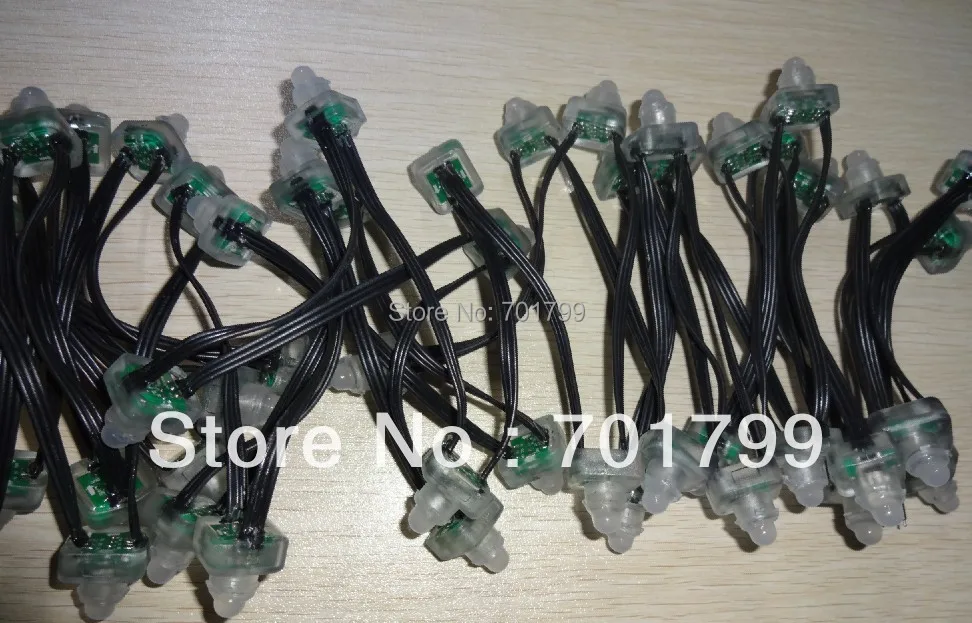 50 шт DC5V WS2811 Светодиодный пиксельный узел номинал IP68 Полностью черный провод