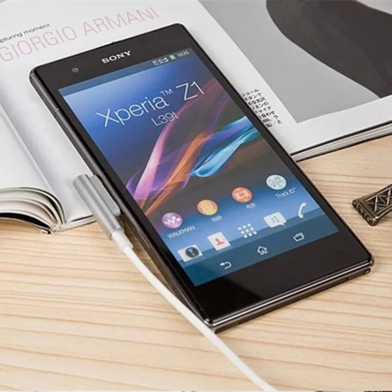 Магнитный зарядный кабель 1 м для SONY Xperia Z3 Compact Mini Z2 Tablet Z1 XL39h L55H L50T L55W черный USB
