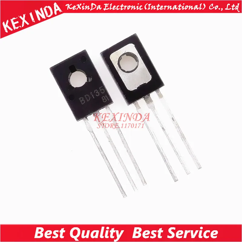BD135 Transistor TO-126 NPN 45V 1.5A Silicon NPN Epitaxial Power Triode Transistor 10pcs/lot