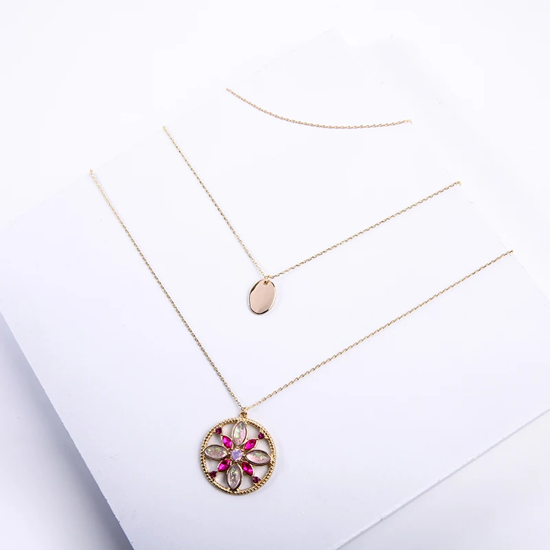 Crystal Flower Charms Gold Color 3 Layered Long Necklace Adjustable Dress Chains For Women Fashion Jewelry Drop Shipping | Украшения и