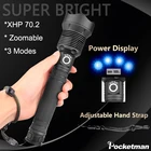 Самый яркий светодиодный фонарик XHP70.2, мощный фонарик 50 Вт, перезаряжаемый от USB, фонарик с фокусировкой, водонепроницаемый тактический фонарик для обороны