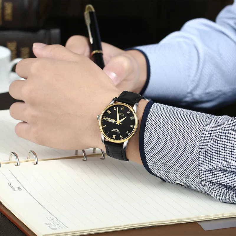 

Brand Men Watch GUANQIN Luxury Watches Fashion Casual Sports Wristwatches Boy Mechanical Watch Leather Waterproof Clock GJ16025