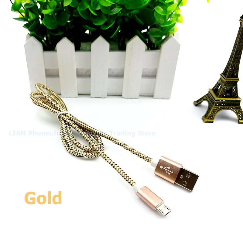 0,5 m/50 cm/1 m/2 m/3 m type C зарядный кабель зарядное устройство Micro USB-C type-C нейлоновый кабель для iPhone Xiaomi Mi6 samsung Galaxy S8 S9 Plus - Тип штекера: Gold