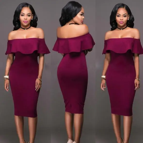 2019 летнее Королевское синее платье миди с открытыми плечами сексуальное