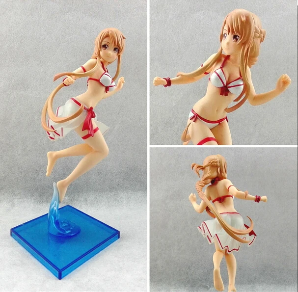 Chara Ani Sword Art Online SAO ALO UW Yuuki Asuna Рисунок Асуна бикини серфинг версия 16 см Lifa ПВХ аниме