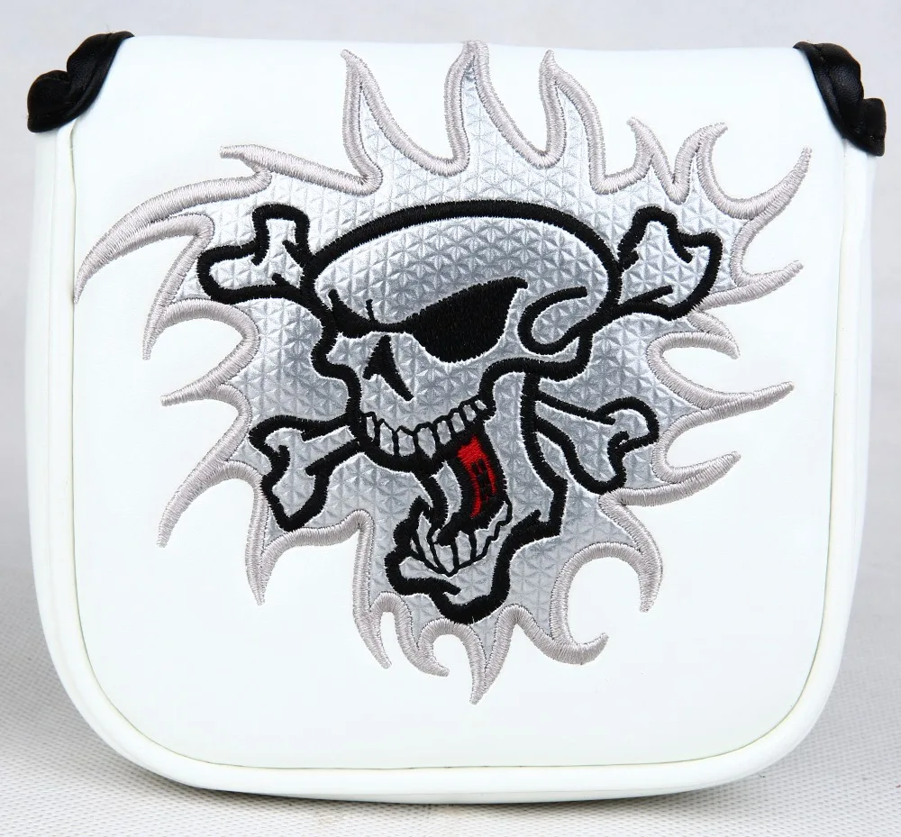 Новинка 1 шт. черные белые круглые накладки для клюшек в форме черепа гольфа