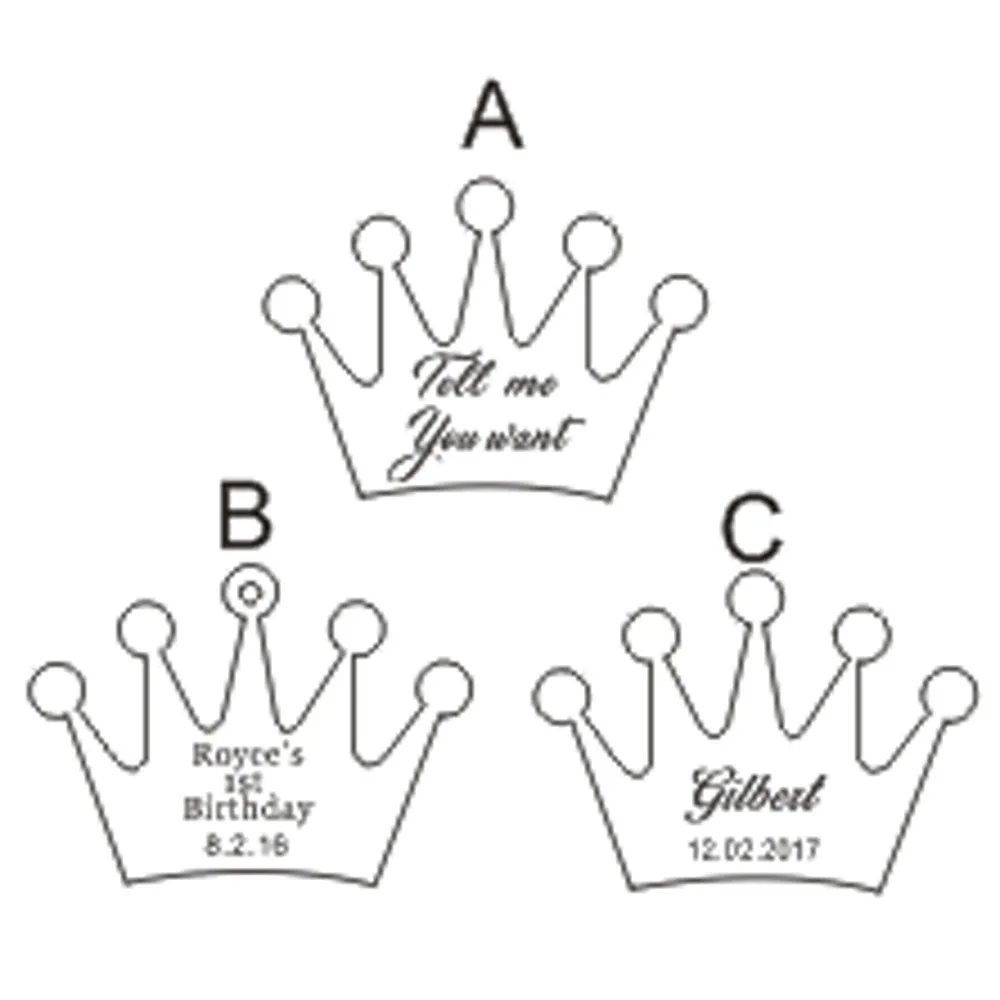 50 шт. Персонализированная прозрачная Корона изготовленная на заказ акриловая