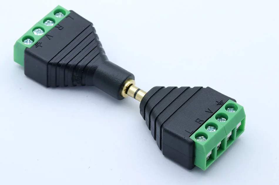 1set Male&Female Video AV Balun 3.5mm 4 Pole Stereo Male to AV Screw Terminal Stereo Jack 3.5mm female 4 pin Terminal Block