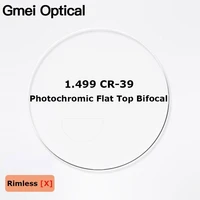 1 499 cr 39 photochromic flat top bifocal prescription glasses optical lenses round top bifocal optical spectacle lenses 2 pcs