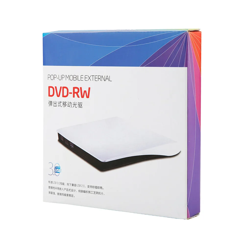 Внешний USB3.0 DVD+/-R 8X, DVD-RW 4X, CD-R 24X, DVD8X, DVD-R Burner read Writer POP-UP для ноутбука Мобильный Внешний привод