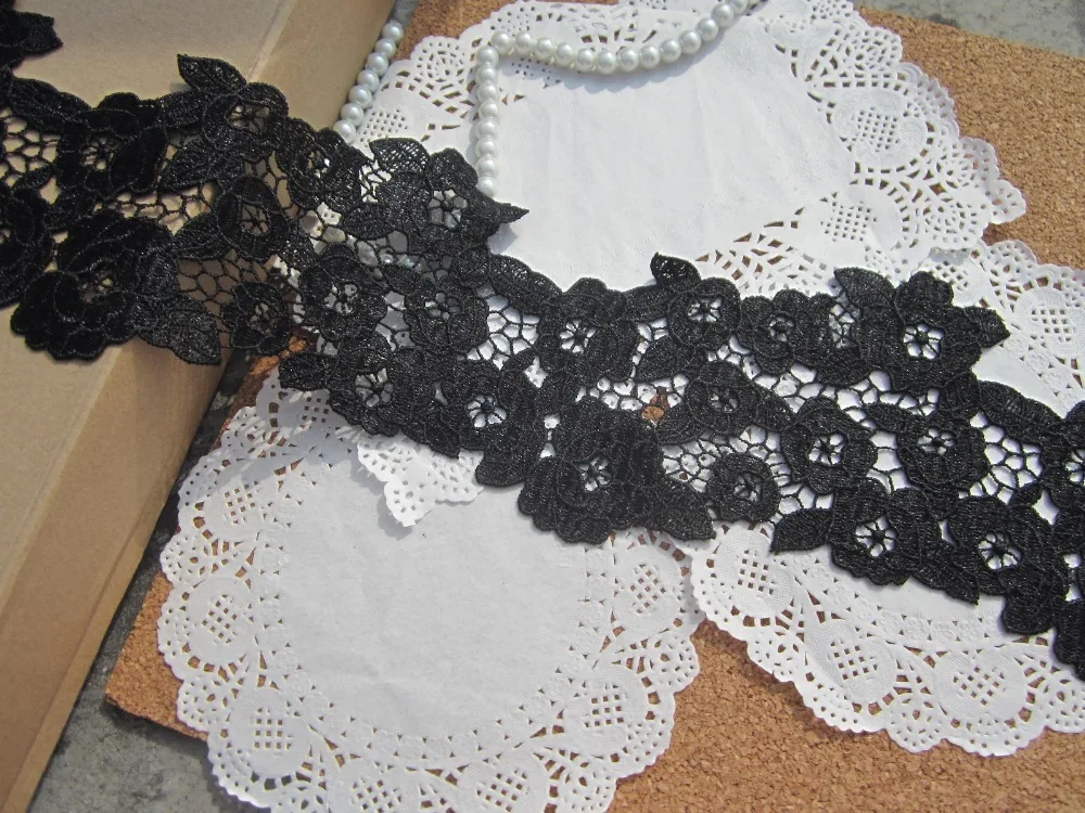 Лента для рукоделия 10 см ширина 2 ярдов/партия) черная Цветочная лента Venise