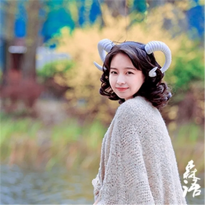 Оригинальный ручной обруч для волос Овцы Рог уха лесное животное фотография