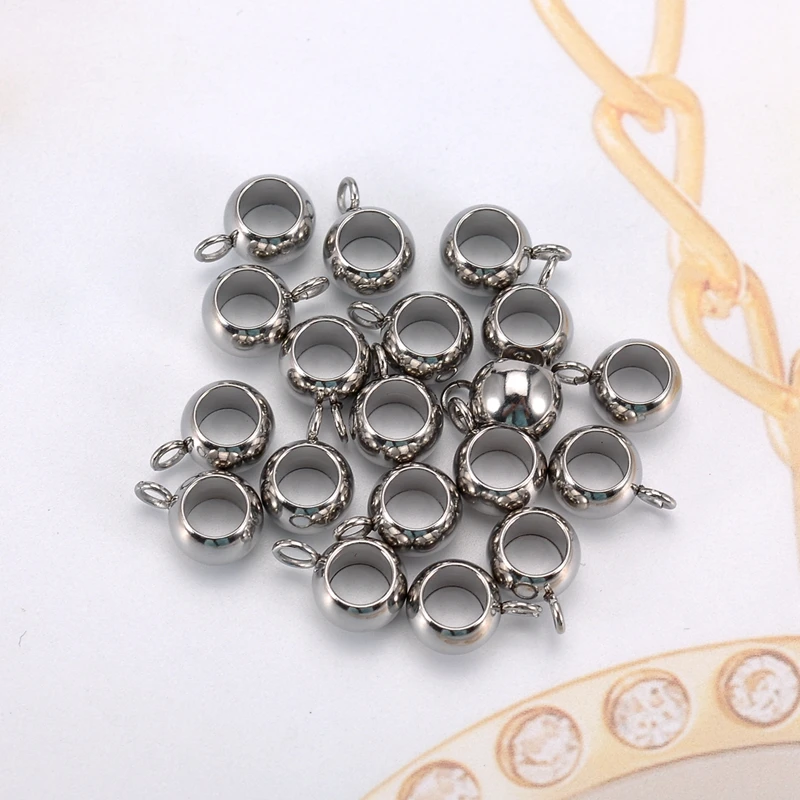 LASPERAL 10 шт. бусины из нержавеющей стали для изготовления ювелирных изделий в