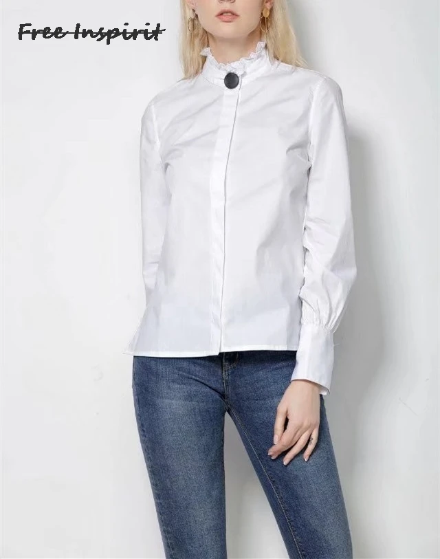 Free Inspirit 2018 New Fashion Spring &amp Autumn Women Blouses Shirts White Full Casual |