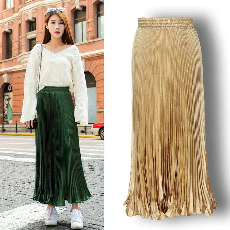

Spring/Autumn Casual Al-match Pleated Long Skirts, Beautiful Accordion Drapped Skirts More Thank 10 Colors