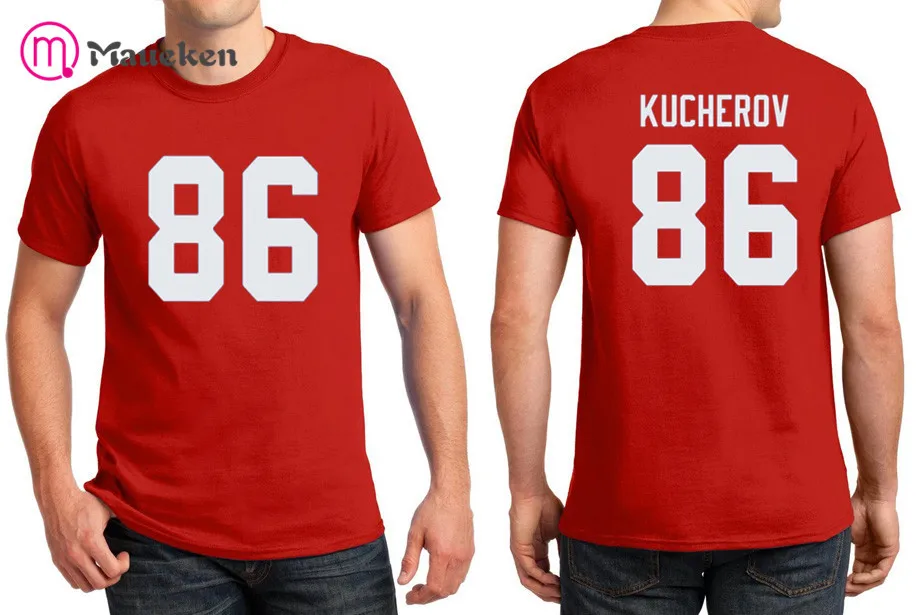 Мужская футболка с коротким рукавом и круглым вырезом Nikita Kucherov 100% хлопок