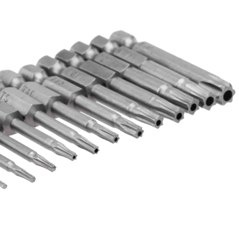12x50 мм 1/4 Шестигранная головка Torx Набор отверток Магнитных T5-T40 ручной инструмент |