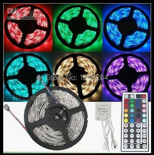 Дешево Новый 5 м Гибкая RGB светодиодный светильник полосы 16ft 5050 SMD 300 не обладает