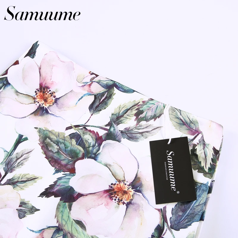 Samume 2018 Новое поступление для женщин Мода цветочный принт миди юбка леди трубки