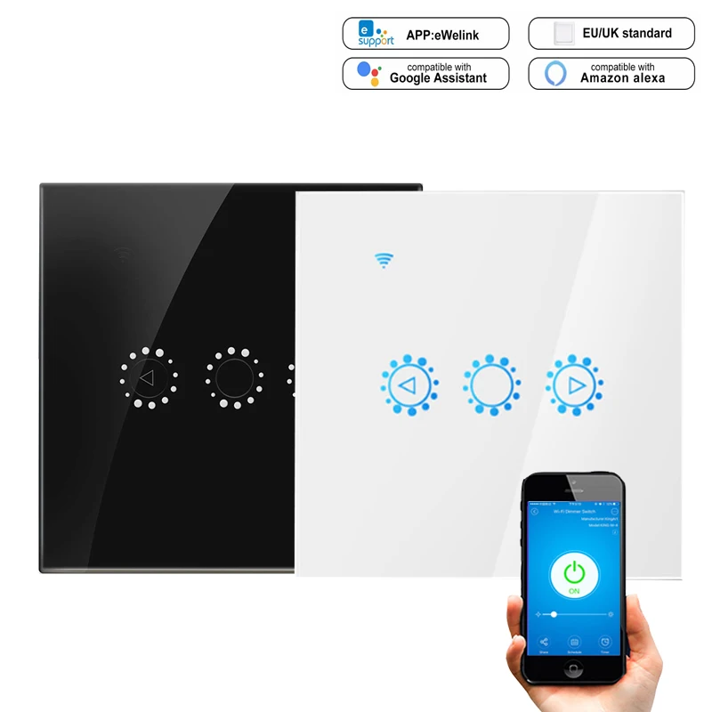 

Ewelink APP EU/UK smart WiFi Dimmer Switch Wireless Remote Control Touch Light Dimmer Switch Work With Google Home Alexa
