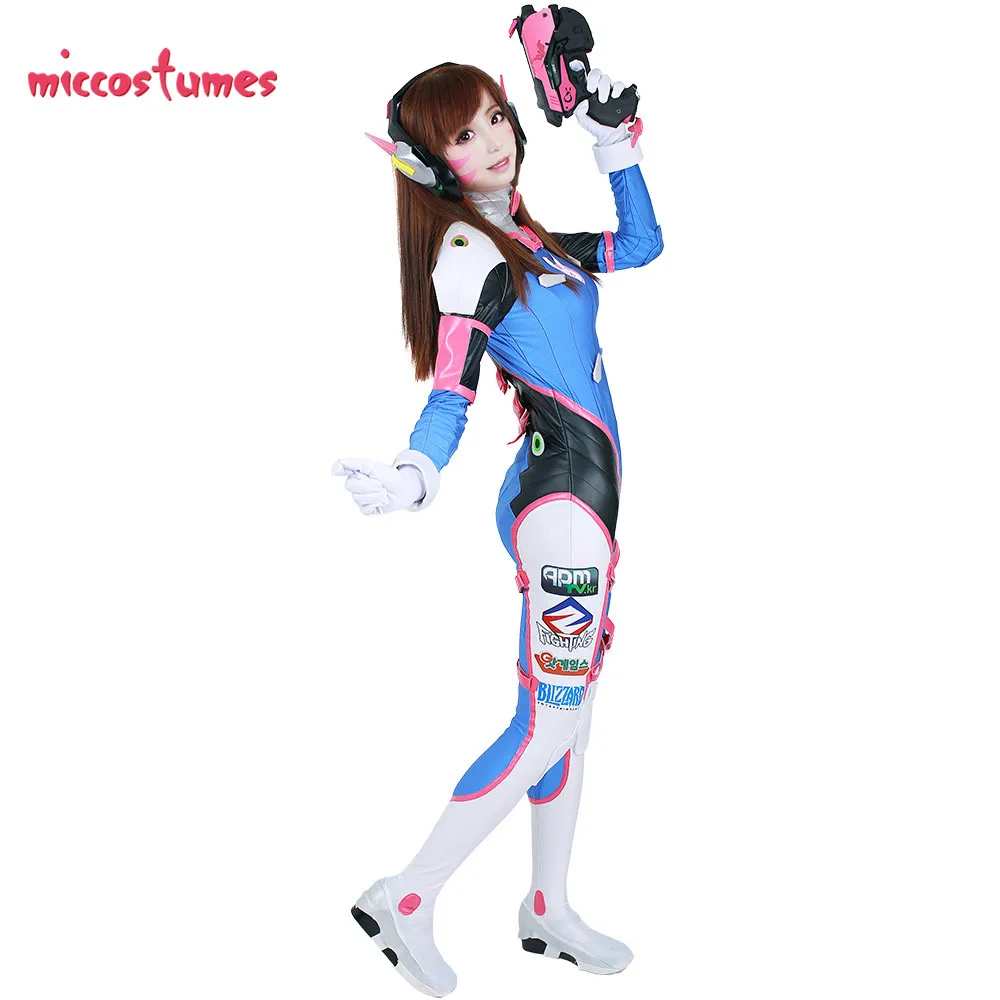 D. Va Hana Song косплей костюм для женщин Хэллоуин наряд зентай боди комбинезон