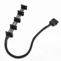 high quality 1 pcs practical durable pc server 4 pins ide molex 1 to 5 sata power cable adapter splitter cables 18awg black 40cm