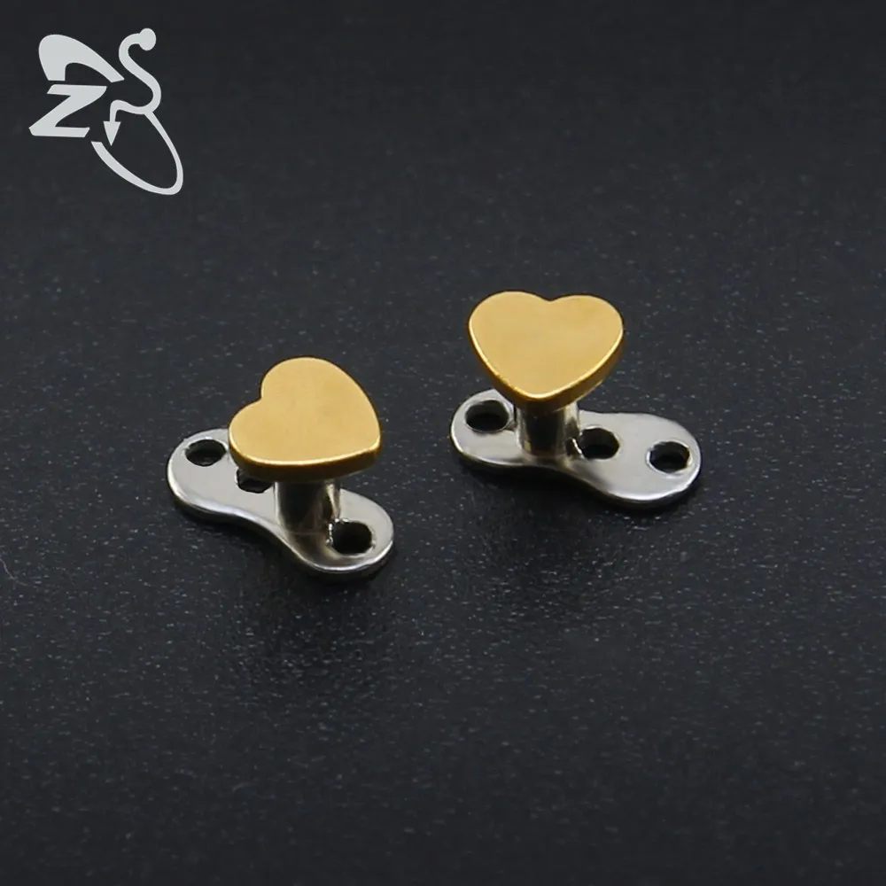 Милое желтое маленькое сердце Кожный Якорь хирургическая стальная внутренняя