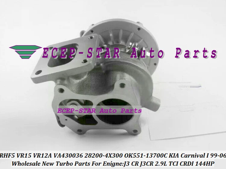 RHF5 VR12 VR15 28200-4X300 282004X300 28200-4X310 OK55113700C OK551 13700C Turbo для KIA Carnival I 1999-06 J3 CR J3CR 2.9L TDI |